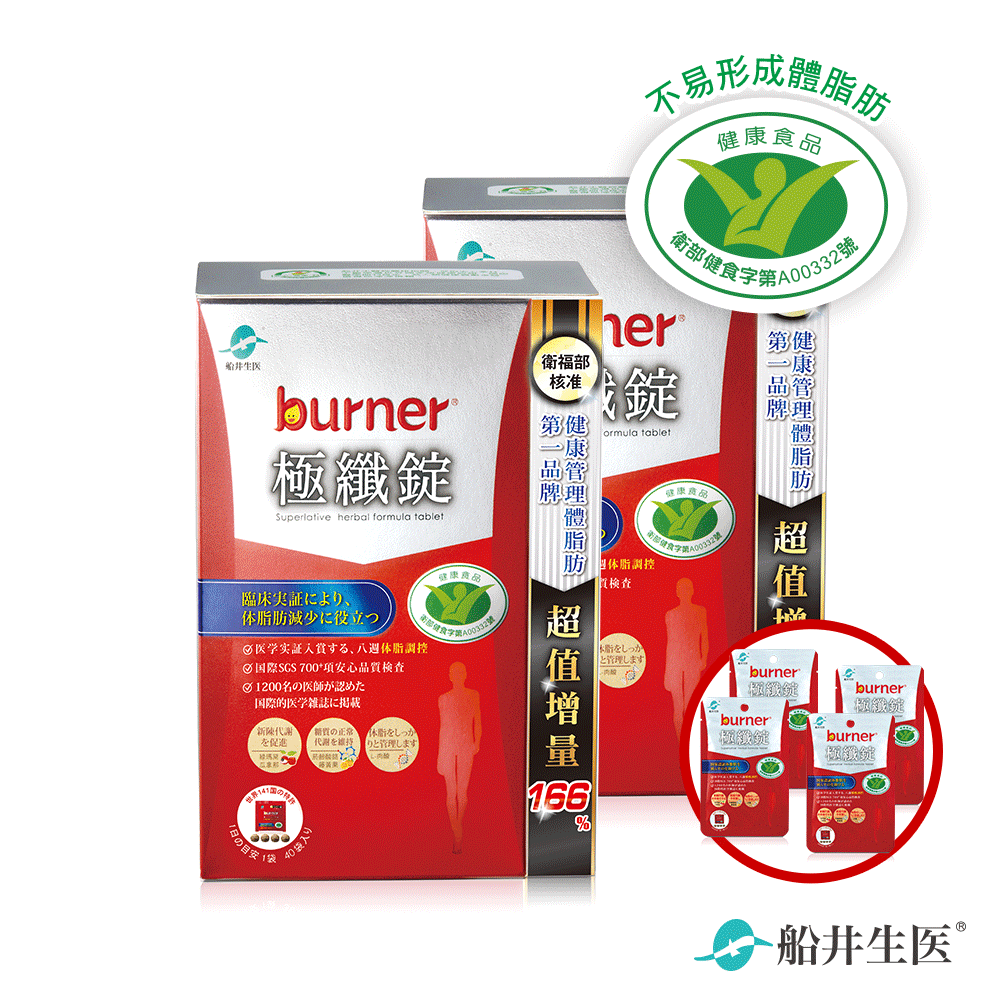 【熱銷冠軍組】船井®burner®倍熱®極纖體脂管理環保組(共336顆)