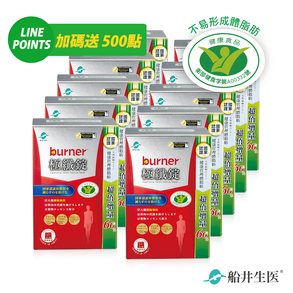 限量50組【加碼送500點LINE POINTS】限時39折閃購★船井®burner®倍熱®極纖體脂管理團購組(共960顆)